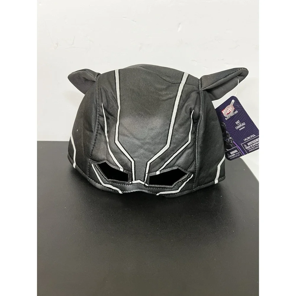 Black Panther Marvel Comics Beanie Hat Cap Wakanda Youth Black‎ NWT